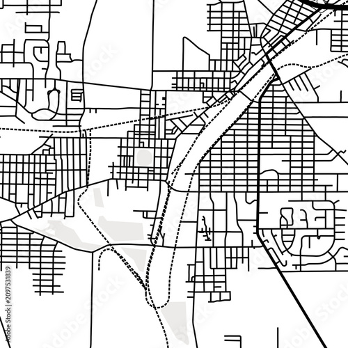 Fotografía Symbol Map of the City Barberton (Ohio, USA) showing the city center with a simp