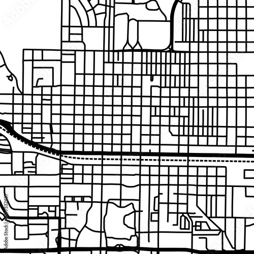 Quadro su tela Symbol Map of the City Bismarck (North Dakota, USA) showing the city center with
