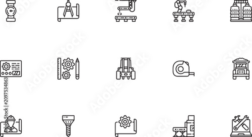 Foto Classic Civic Architecture icon set displaying historic public structures featur