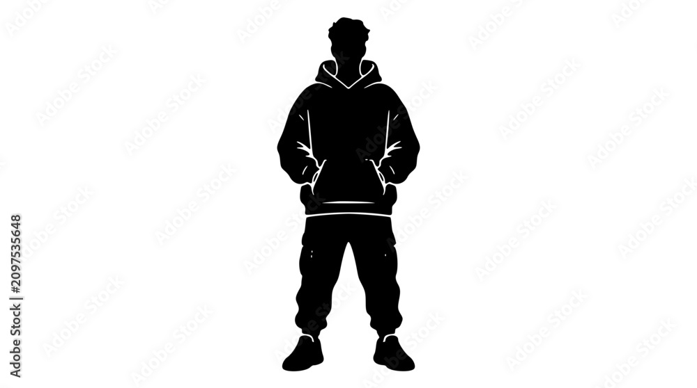 Obraz premium Model standing in hoodie silhouette