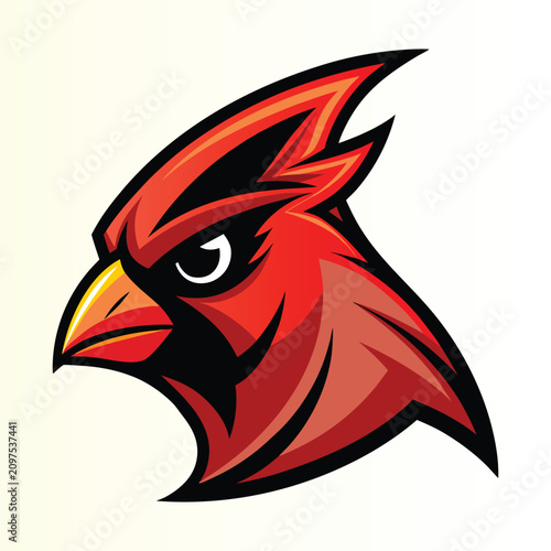 Cardinal head mascot logo vector illustration