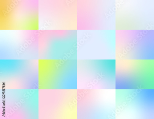 Bild auf Leinwand 青やピンク　淡い色のグラデーションセット
