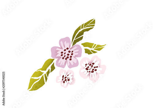 Naklejka cherry flower flat illustration