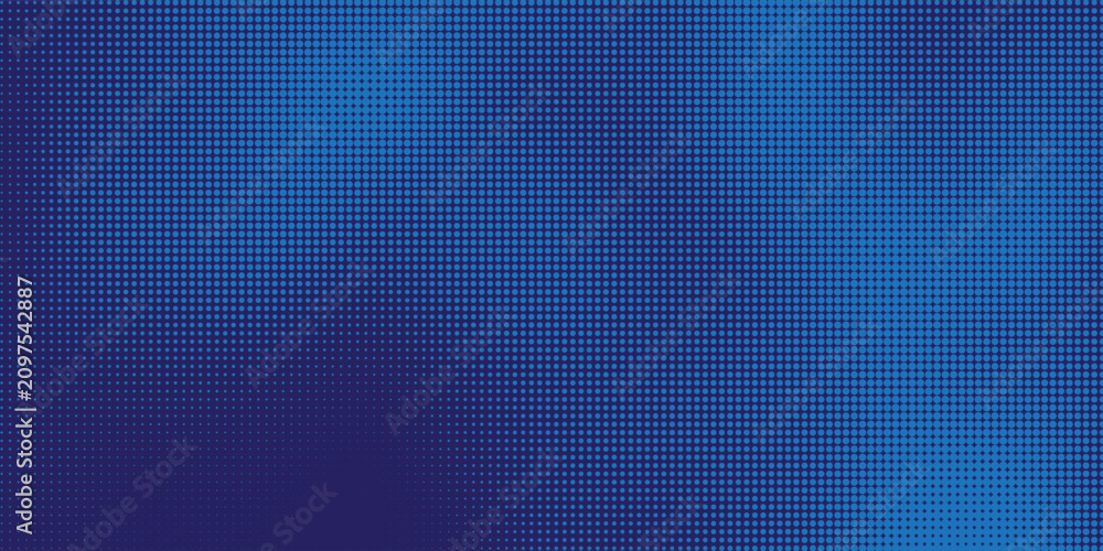 Obraz premium Abstract Blue Digital Halftone Background with Gradient Dot Matrix and Smooth Texture