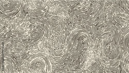 Abstract seamless pattern creating organic digital ink lines resembling fingerprints. Abstract seamless pattern with digital ink fingerprint lines