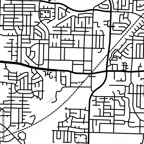 Fotografía Symbol Map of the City Bartlett (Tennessee, USA) showing the city center with a