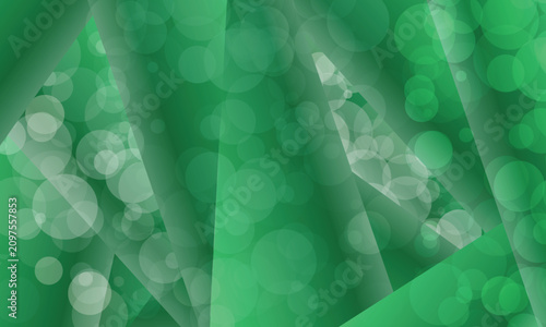 Abstract Green Geometric Background with Soft Bokeh Light Effect eps10