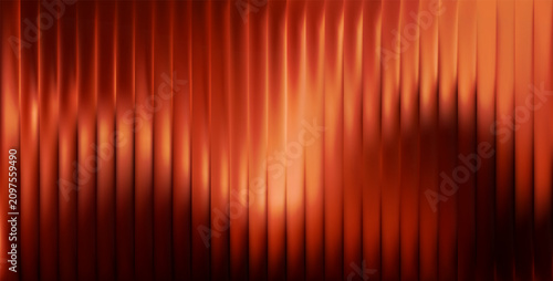 Vector Colorful Blurred Red Gradient background. Ribbed glass texture. Pastel Gradient bg. Glossy Ripple Stripes