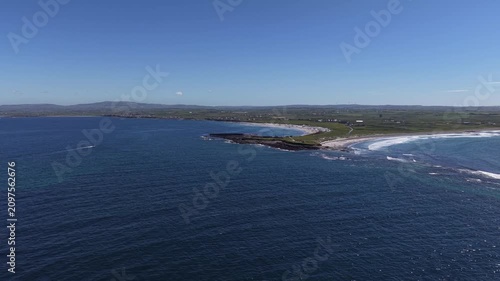 4K Aerial View of Seafield Bay and Coastline in County Clare