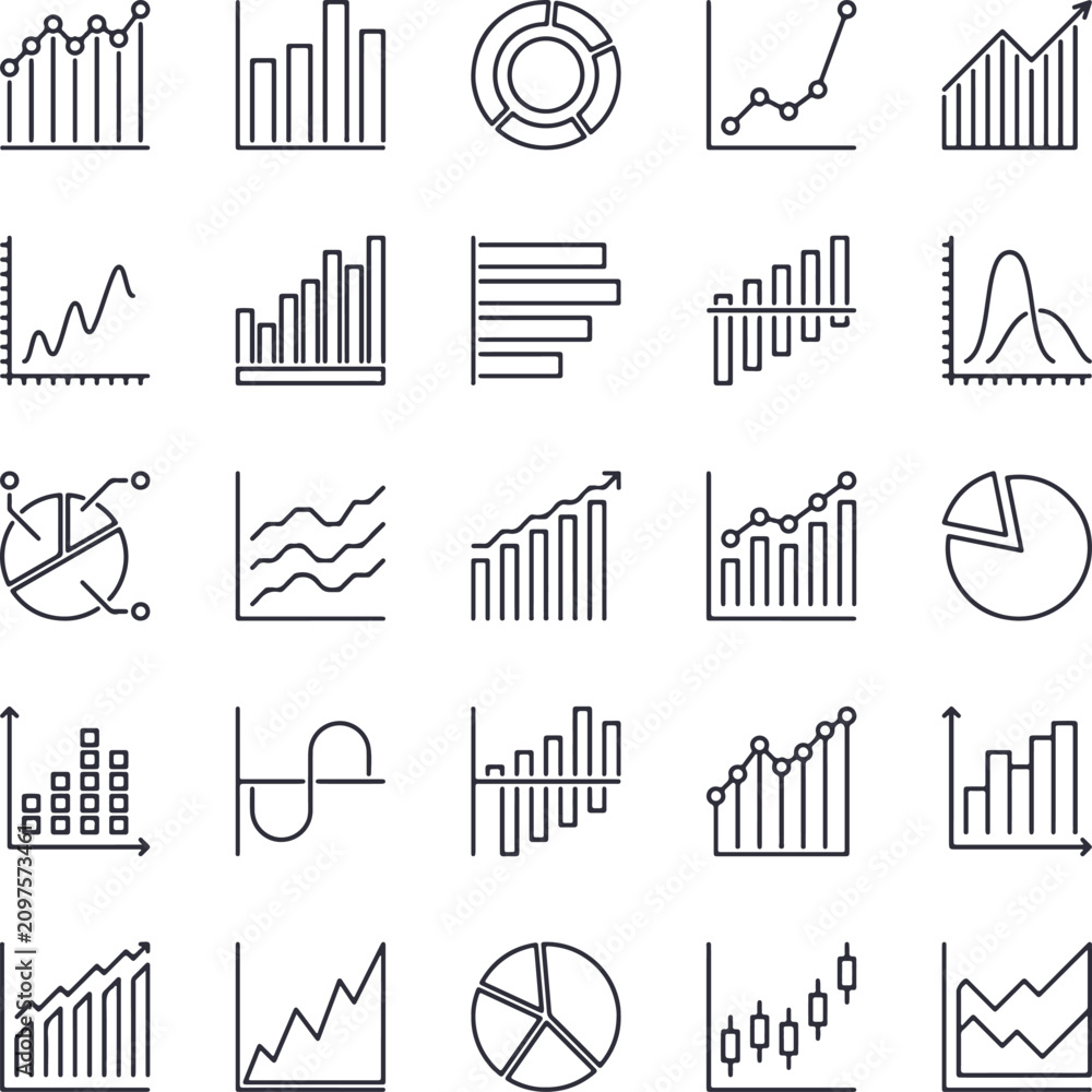 Obraz premium Data Visualization and Statistics Icon Set