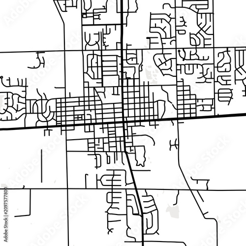 Foto Symbol Map of the City Greenfield (Indiana, USA) showing the city center with a