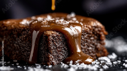Delicious Chocolate Cake with Caramel Drizzle