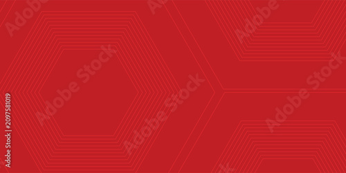 Canvastavla Abstract hexagon rendering of red abstract glass background simple