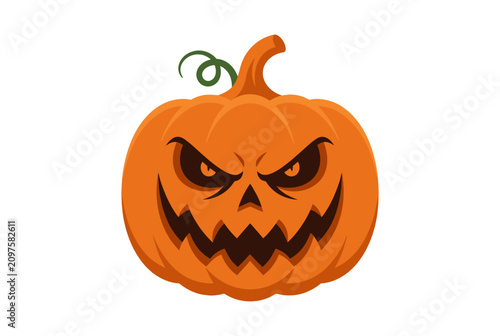 фотографія Angry jack-o'-lantern with a menacing grin and glowing eyes