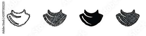 Tableau sur toile Collection of four distinct bib icons, showcasing various artistic styles from d