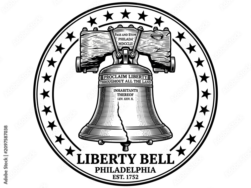 Fototapeta premium Liberty Bell Philadelphia Historic Landmark Symbol.