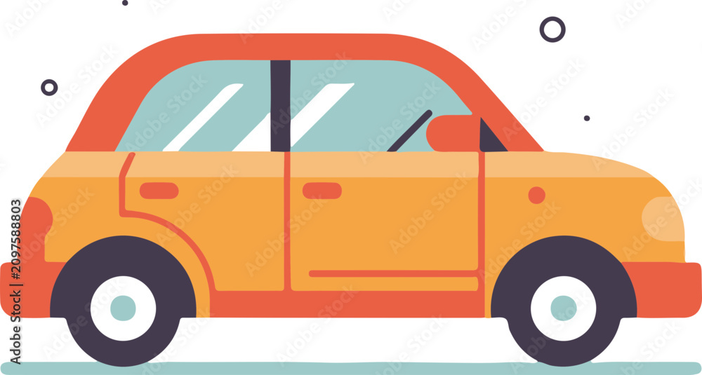 Naklejka premium Minimalist Car flat design icon vector
