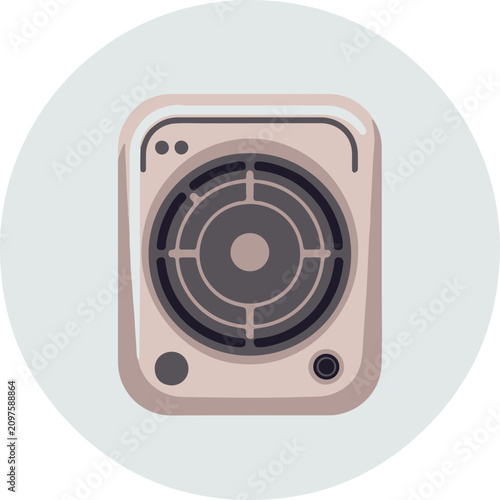 Minimalist Carbon Monoxide Detector flat design icon vector