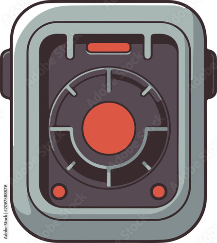 Minimalist Carbon Monoxide Detector flat design icon vector