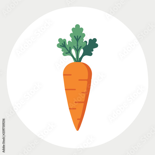 Minimalist Carrot flat design icon vector