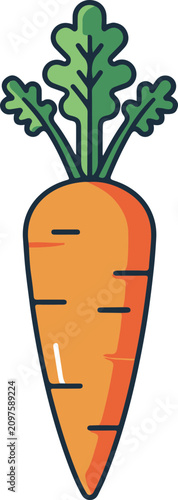 Minimalist Carrot flat design icon vector