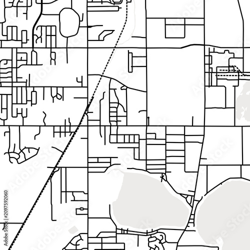 Cuadro en lienzo Symbol Map of the City Portage (Michigan, USA) showing the city center with a si
