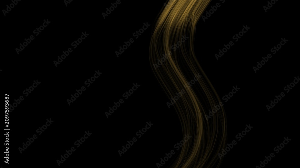 Naklejka premium Minimalist gold curves on black, digital art.