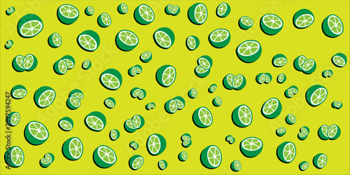 Art & Illustration, green lime seamless pattern.