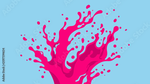 Canvastavla Vibrant pink liquid splashing dynamically.