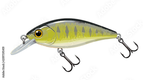Photos Detailed crankbait fishing lure isolated on white background