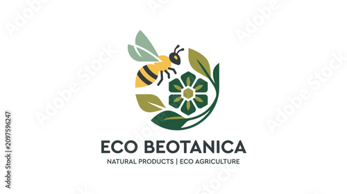 Bild auf Leinwand Eco friendly products and agriculture logo.