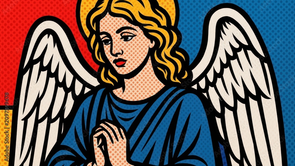 Obraz premium Pop art angel desktop wallpaper