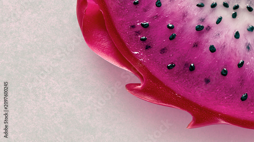 Close-Up of Sliced Pink Fruit with Seeds