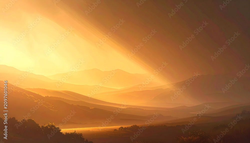 Fototapeta premium Golden Sunrise Landscape