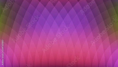 Fotografía Abstract background featuring a symmetrical pattern of overlapping curved shapes in vibrant purple and pink tones with a subtle grainy texture for modern design