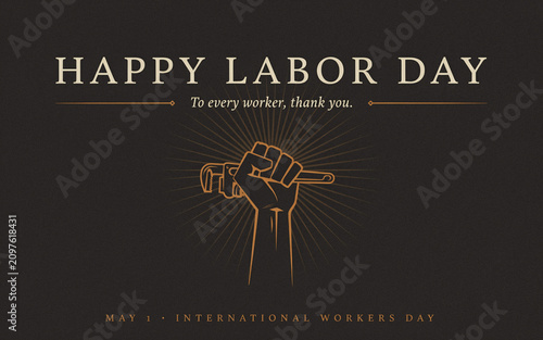 Happy Labor Day Celebration with Diverse Workers and Festive Atmosphere. Recognizing Hard Work and Team Spirit.