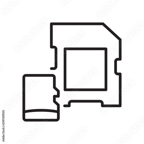Cuadro en lienzo SD card and MicroSD memory cards line icon, digital storage