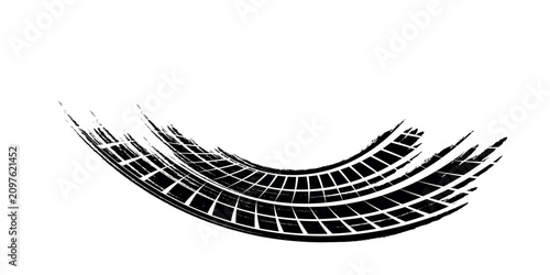 Schilderij op canvas Tire track
