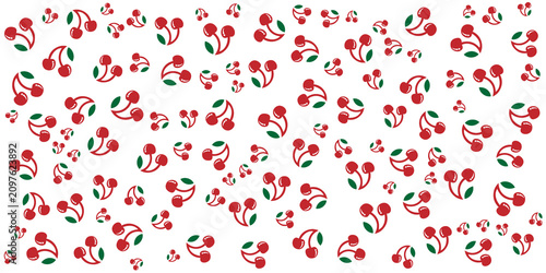 seamless pattern with cherry, red cherry seamless pattern with transparency background.