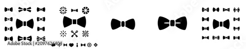 фотографія Set of black bow tie icons