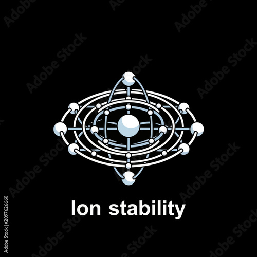 Atomic structure model with electrons and nucleus.