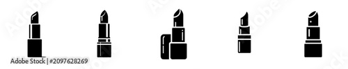 Φωτογραφία Set of black lipstick icons