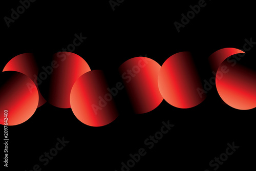 Abstract composition of glowing red spheres floating in darkness for a modern energetic creative background or digital template.