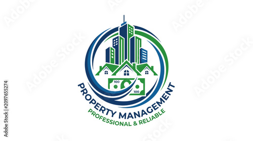 Bild auf Leinwand Property management professional logo design.