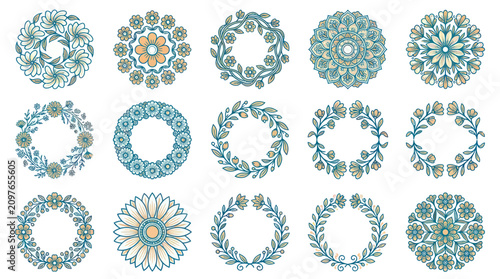 Foto Colorful mandala design elements circular.