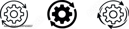 Gear Rotation & System Optimization Icons
