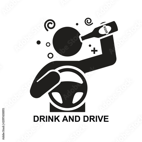 Drink and drive icon isolated on background vector illustration.