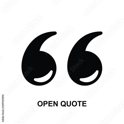 Open quote icon isolated on background vector illustration.