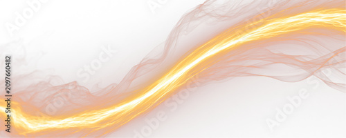 Fotografie Glowing orange energy trails flow with fiery brilliance through abstract space