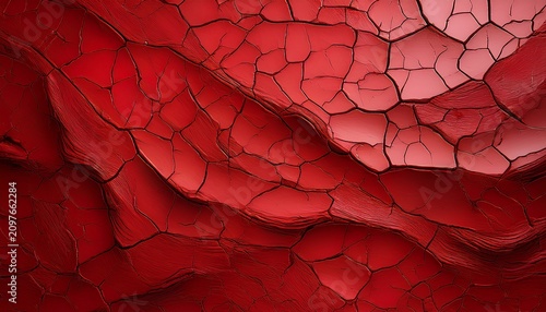 Red Crackled Texture Abstract Background